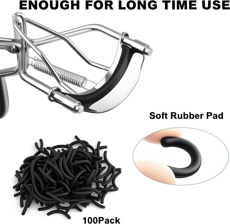 Pdtwq 100Pack Compatible with Tweezerman Eyelash Curler Refills,Silicone Rubber Eyelash Curler Pads Compatible with Tweezerman Eye Lash,Black. - Image 4